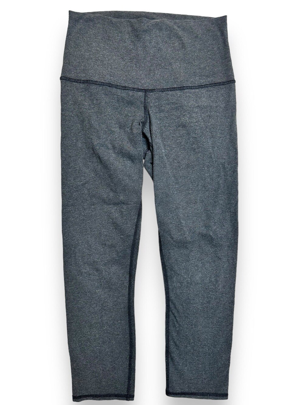 Lululemon Wunder Under Crop Roll Down Leggings Women's 6 Heathered Black Gray